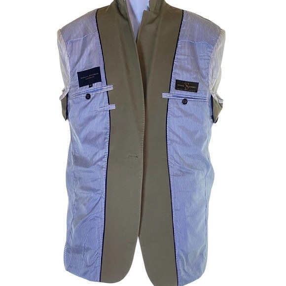 Banana Republic Blazer Sport Coat Mens 40R Gray Soft Cotton Viscose Blend Lining - Picture 6 of 13